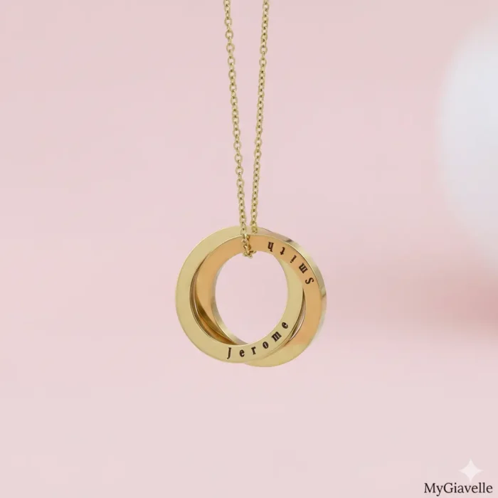 Russian Necklace – 2 Rings - Gold - Image 8