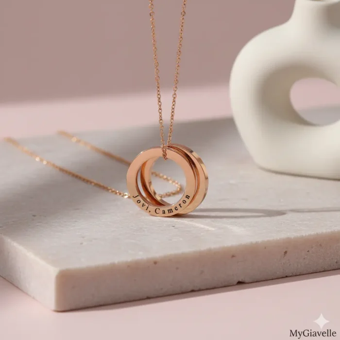 Russian Necklace – 2 Rings - Rose Gold - Image 5