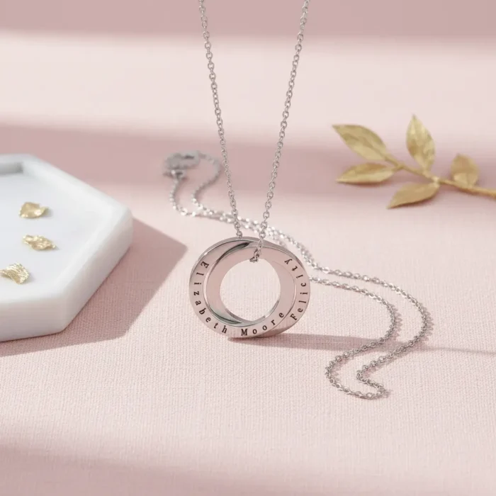 Russian Necklace – 2 Rings - Silver - Image 4