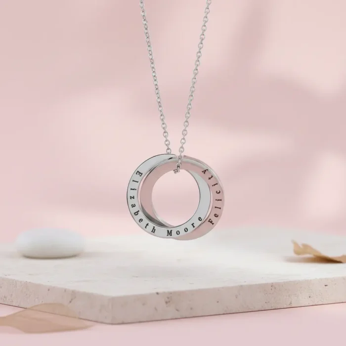 Russian Necklace – 2 Rings - Silver - Image 6