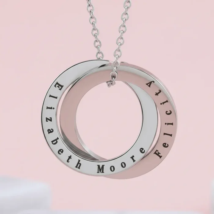 Russian Necklace – 2 Rings - Silver - Image 7