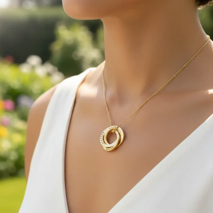 Triple Russian Necklace - Gold - Image 2