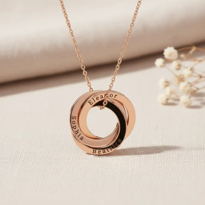 Triple Russian Necklace - Rose Gold - Image 8