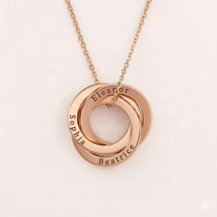 Triple Russian Necklace - Rose Gold - Image 5