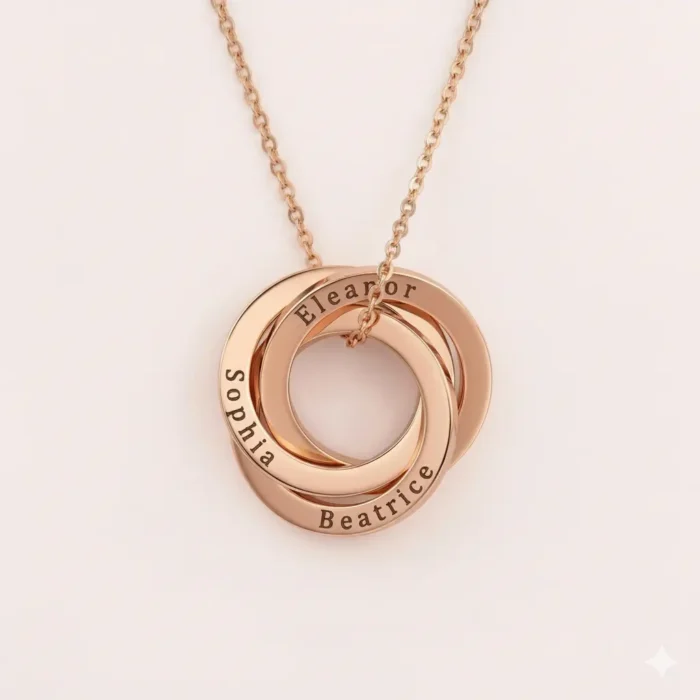 Triple Russian Necklace - Rose Gold - Image 4