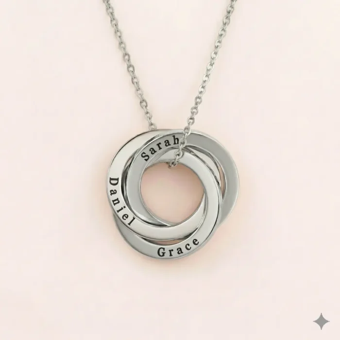 Triple Russian Necklace - Silver - Image 4