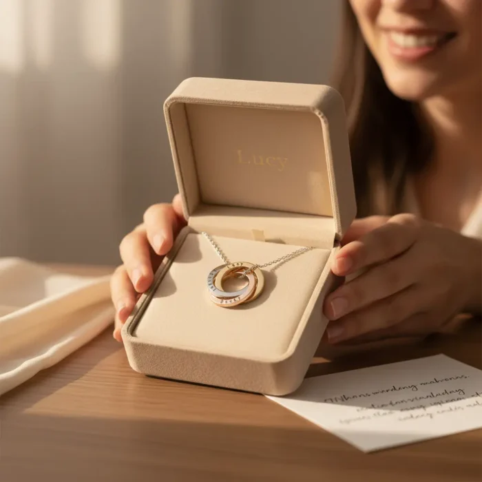 Triple Russian Necklace - Silver Gold + Rose Gold - Image 6