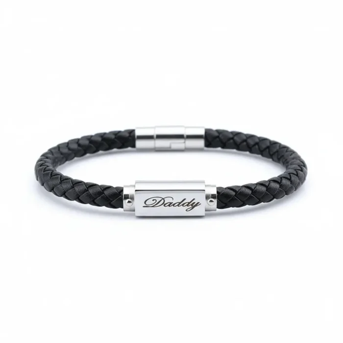 Men’s Engraved Custom Bangle Bracelet - Rose Gold - Image 5