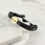 Womens Leather Bracelet - Gold