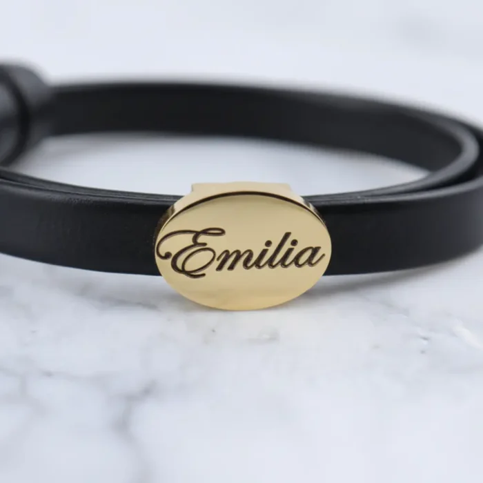 Womens Leather Bracelet - Gold - Image 4