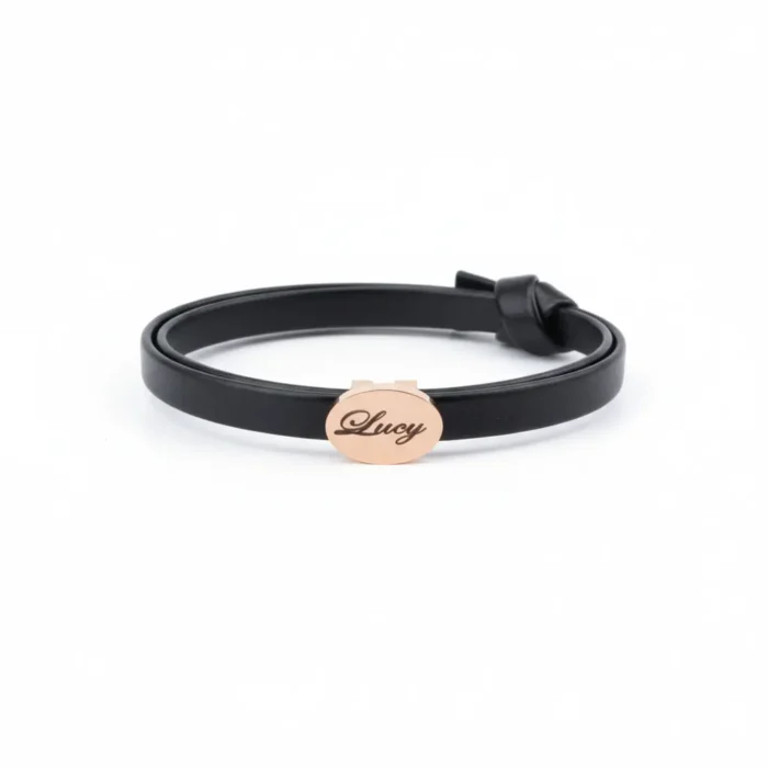 Womens Leather Bracelet - Rose Gold - Image 7