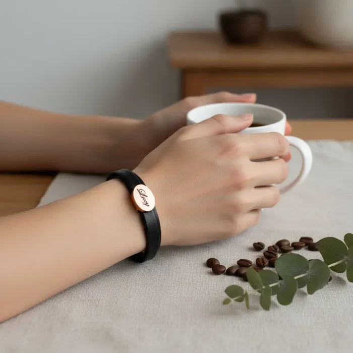 Womens Leather Bracelet - Rose Gold - Image 2