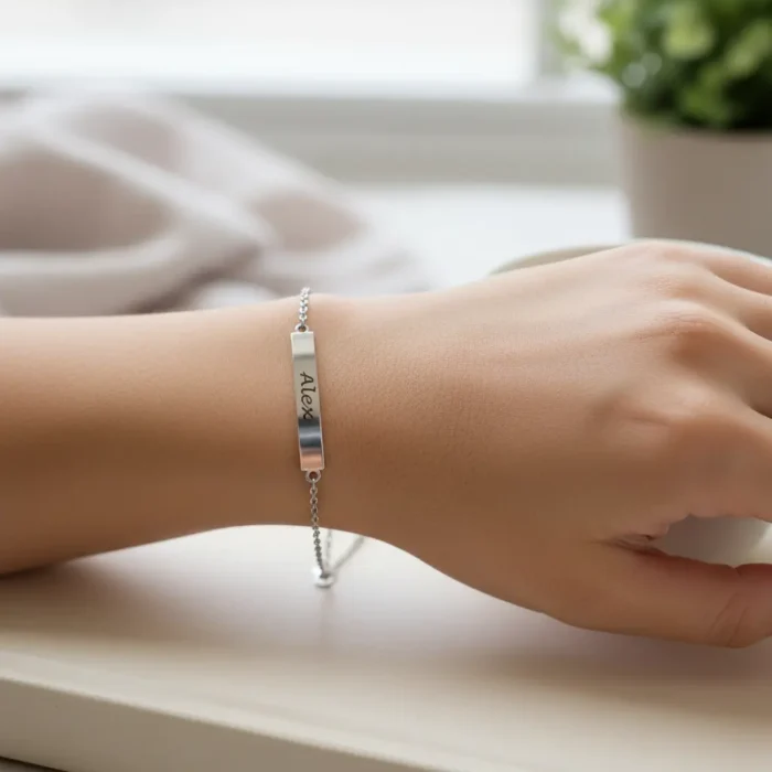 Bar Bracelet - Silver - Image 2