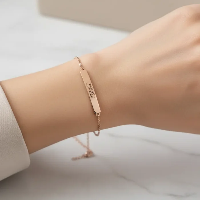 Bar Bracelet - Rose Gold - Image 2